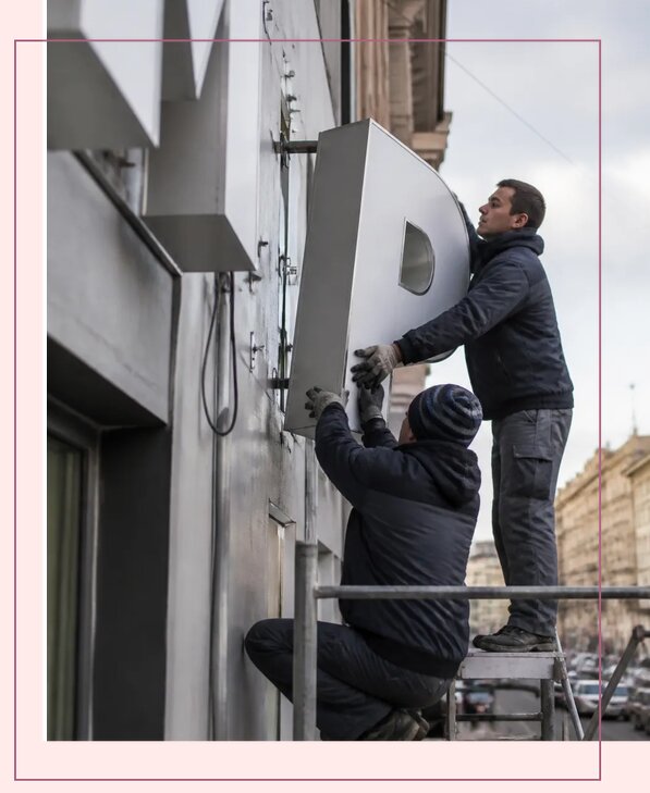 Изготовление и монтаж больших объемных букв в Владимире