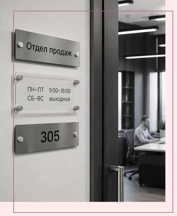 Офисные таблички на дверь в Владимире по цене от 5084 р. | Аванза-Вдм